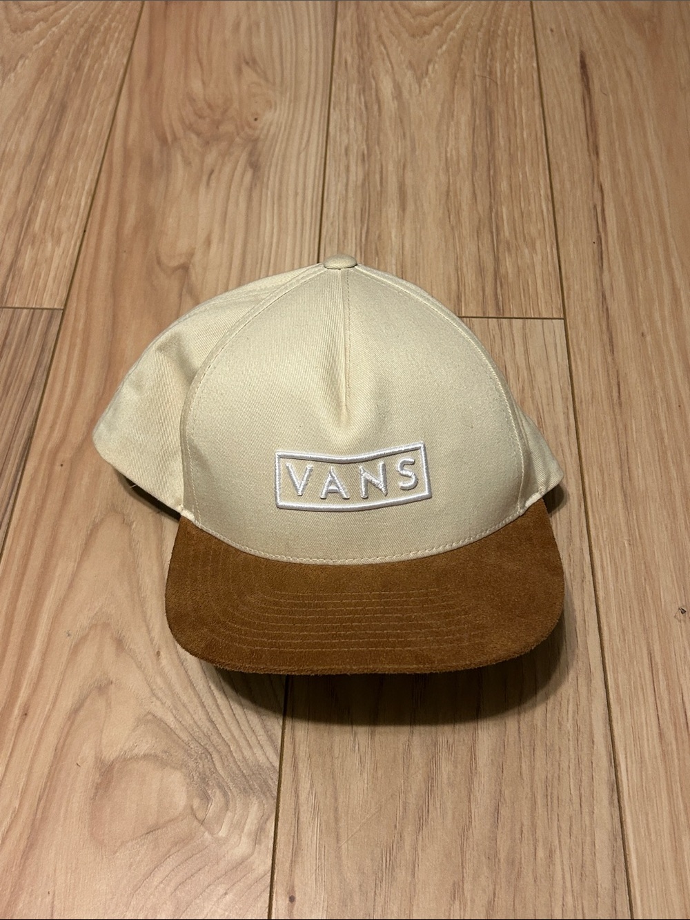 Vans Two-Tone Cream Cap with Brown Suede Brim